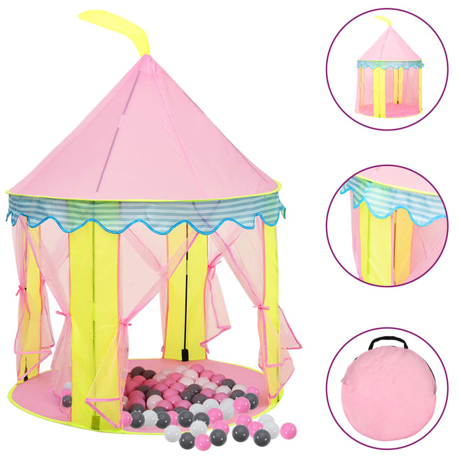 Kinderspeeltent Met 250 Ballen 00X00X27 Cm Roze Meerkleurig 2