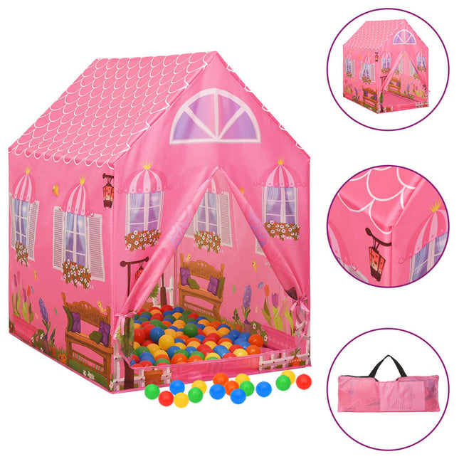 Kinderspeeltent Met 250 Ballen 69X94X04 Cm Roze Multikleur