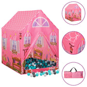 Kids play tent with 250 balls 69x94x104 cm pink
