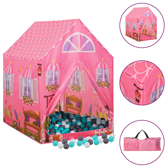 Kinderspeeltent Met 250 Ballen 69X94X04 Cm Roze Meerkleurig 1