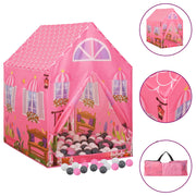Kids play tent with 250 balls 69x94x104 cm pink