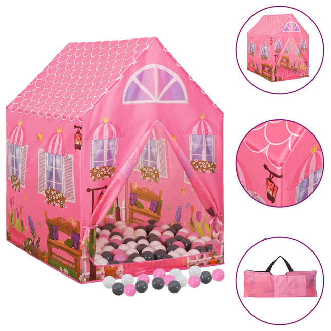 Kinderspeeltent Met 250 Ballen 69X94X04 Cm Roze Meerkleurig 2