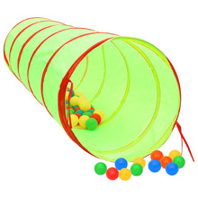 Kinderspeeltunnel met 250 ballen 175 cm polyester groen