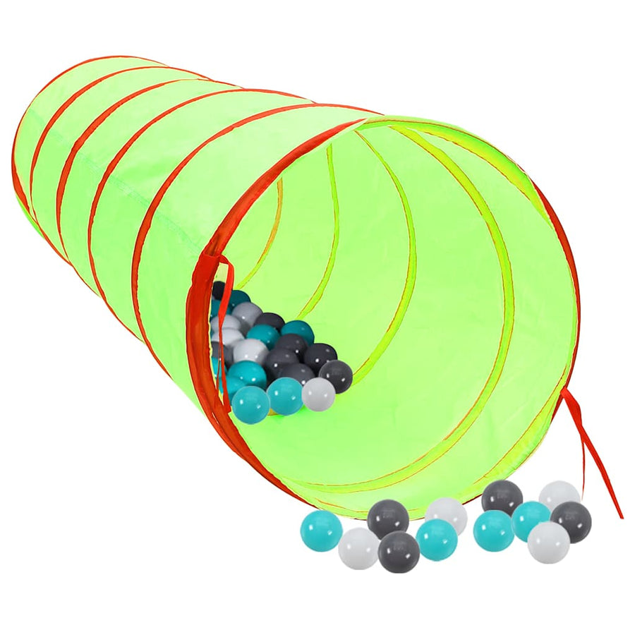Kinderspeeltunnel met 250 ballen 175 cm polyester groen