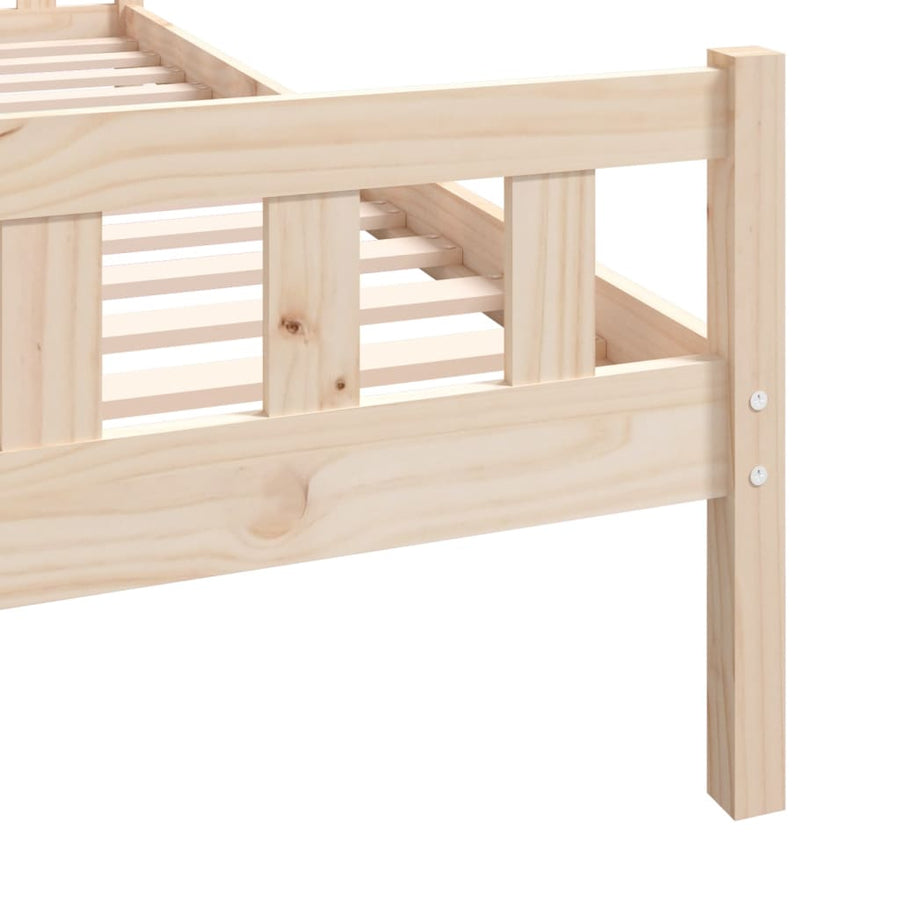 Bedframe Massief Hout 75 x 190 cm Naturel