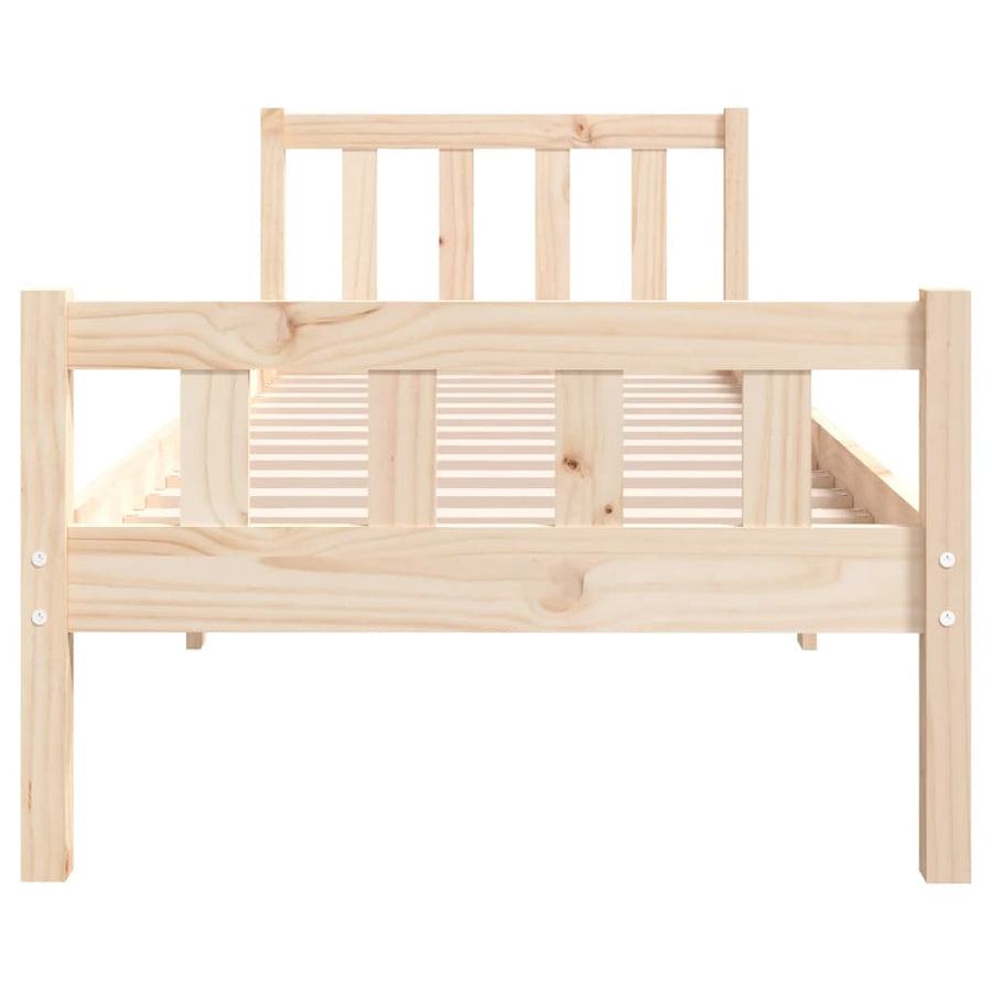Bedframe Massief Hout Single 90 x 190 cm Naturel