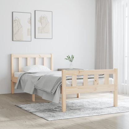 Bedframe Massief Hout Single 90 x 190 cm Naturel
