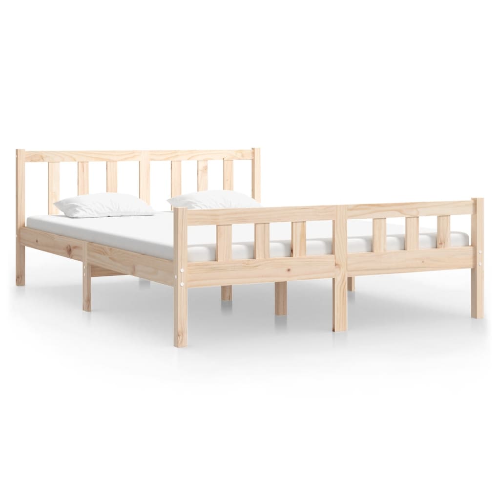 Bedframe Massief Hout Small Double 120 x 190 cm Naturel