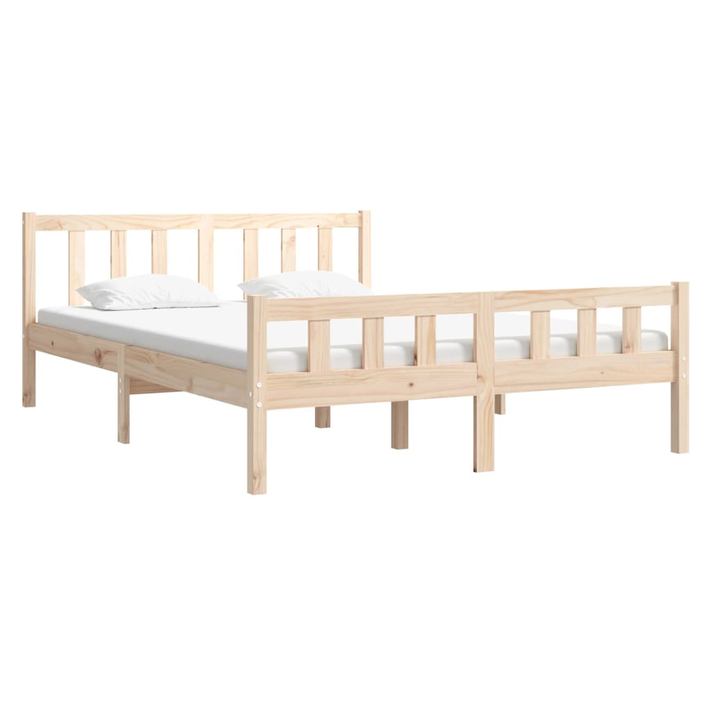 Bedframe Massief Hout Small Double 120 x 190 cm Naturel