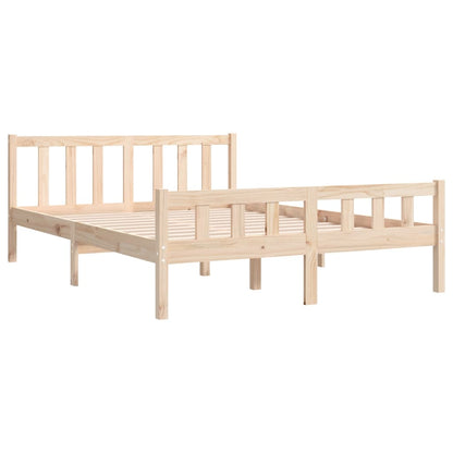 Bedframe Massief Hout Small Double 120 x 190 cm Naturel