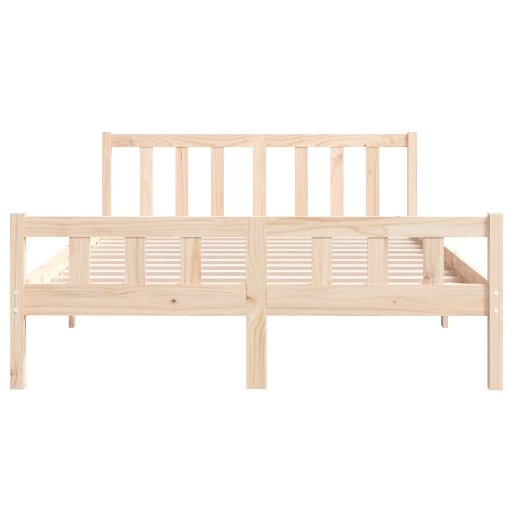 Bedframe Massief Hout Small Double 120 x 190 cm Naturel