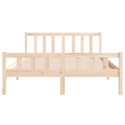 Bedframe Massief Hout Small Double 120 x 190 cm Naturel