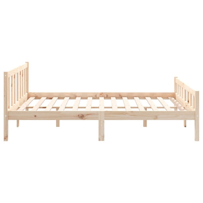 Bedframe Massief Hout Small Double 120 x 190 cm Naturel