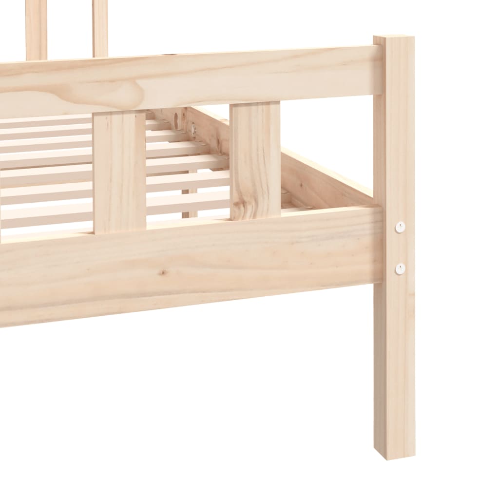 Bedframe Massief Hout Small Double 120 x 190 cm Naturel