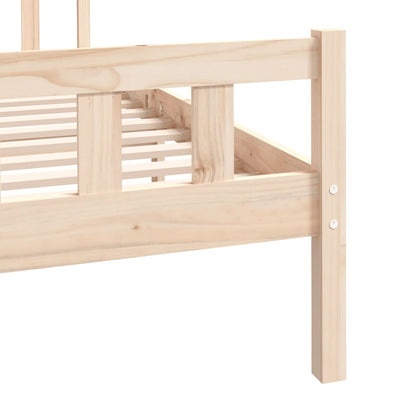 Bedframe Massief Hout Small Double 120 x 190 cm Naturel