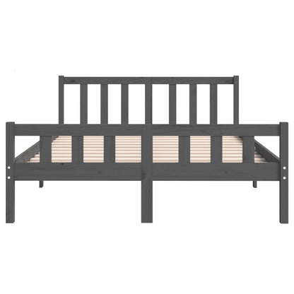 Bedframe Massief Hout 140 x 190 cm Grijs
