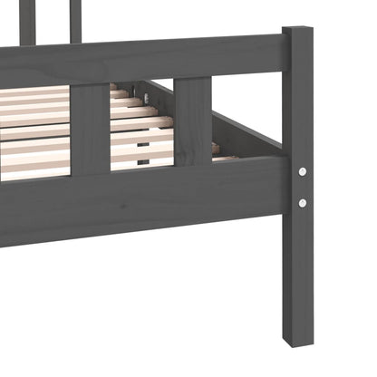 Bedframe Massief Hout 140 x 190 cm Grijs