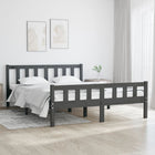 Bedframe massief grenenhout grijs 140x190 cm
