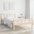 Bedframe Massief Hout 100 x 200 cm Naturel