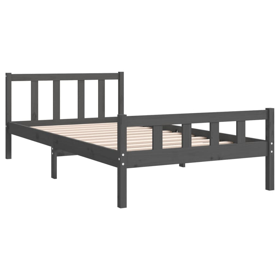 Bedframe Massief Hout 100 x 200 cm Grijs