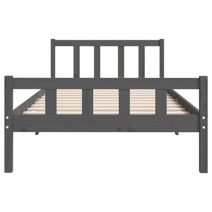 Bedframe Massief Hout 100 x 200 cm Grijs