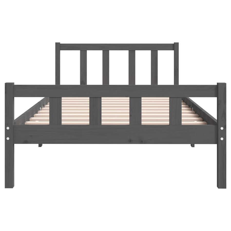 Bedframe Massief Hout 100 x 200 cm Grijs