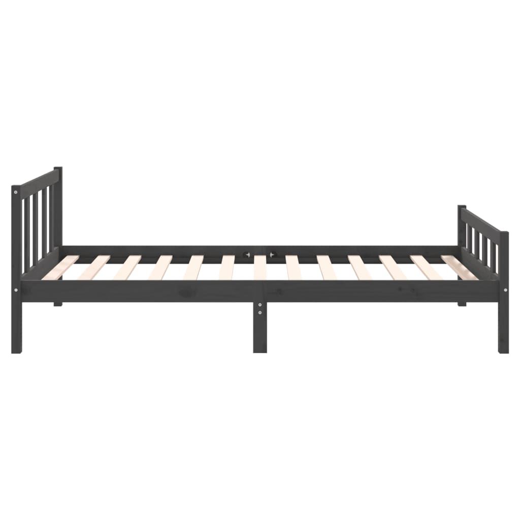Bedframe Massief Hout 100 x 200 cm Grijs