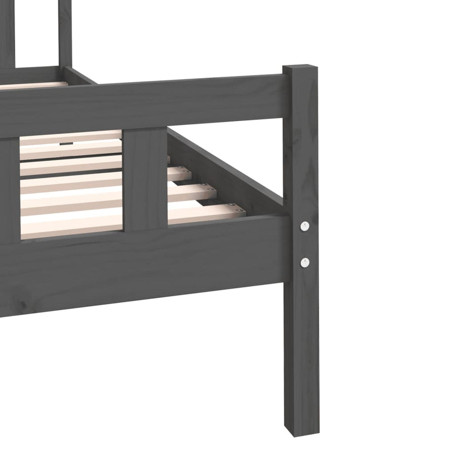 Bedframe Massief Hout 100 x 200 cm Grijs