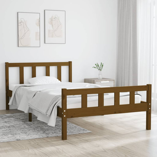 Bedframe Massief Hout 100 x 200 cm Honingbruin