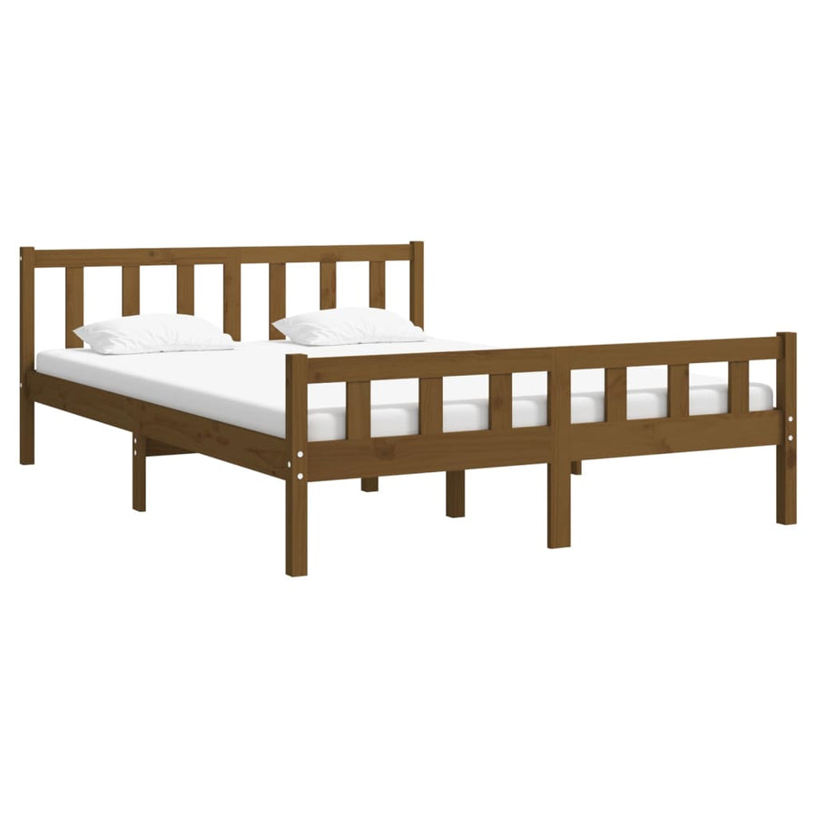 Bedframe Massief Hout 120 x 200 cm Honingbruin
