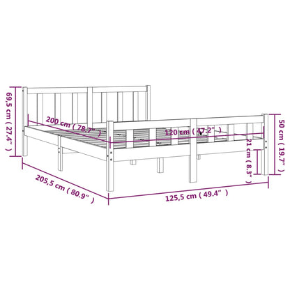 Bedframe Massief Hout 120 x 200 cm Honingbruin