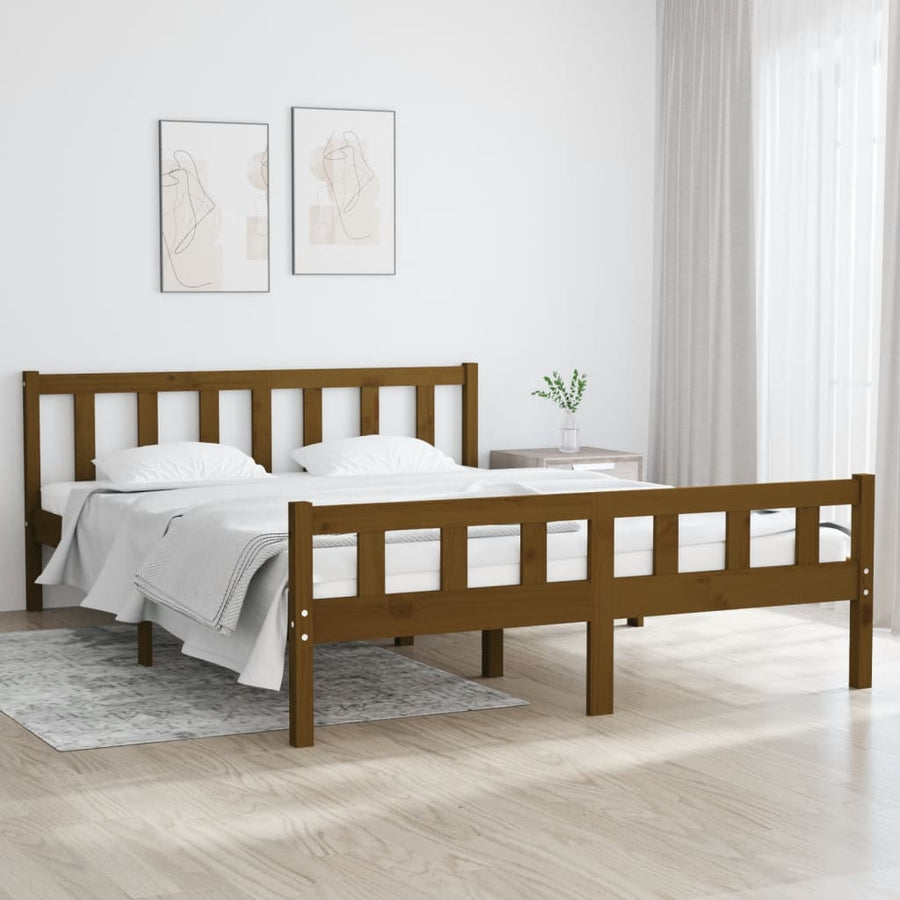 Bedframe Massief Hout 120 x 200 cm Honingbruin