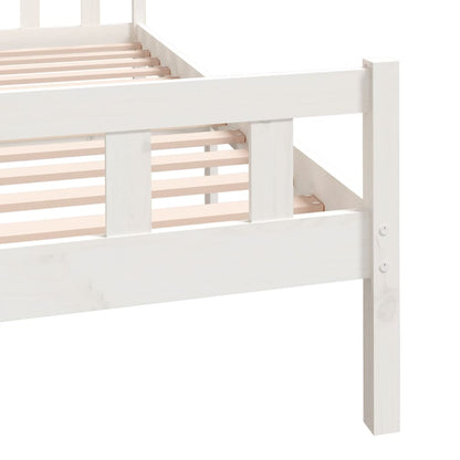 Bedframe Massief Hout King Size 150 x 200 cm Wit