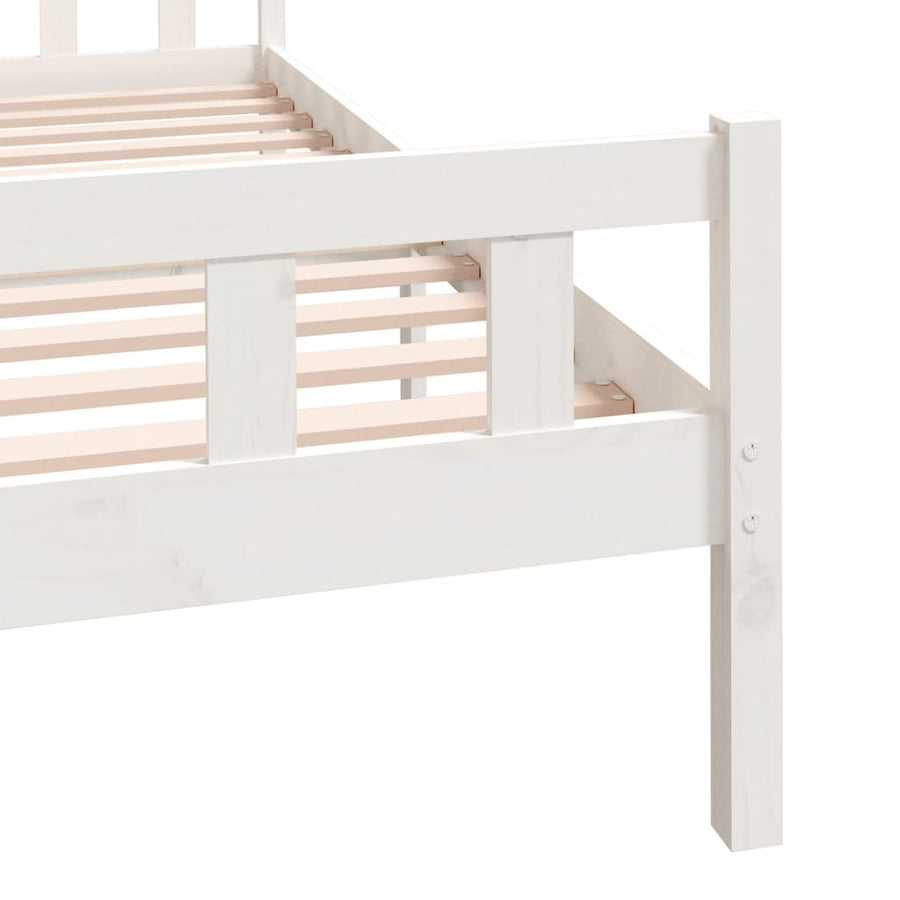 Bedframe Massief Hout King Size 150 x 200 cm Wit