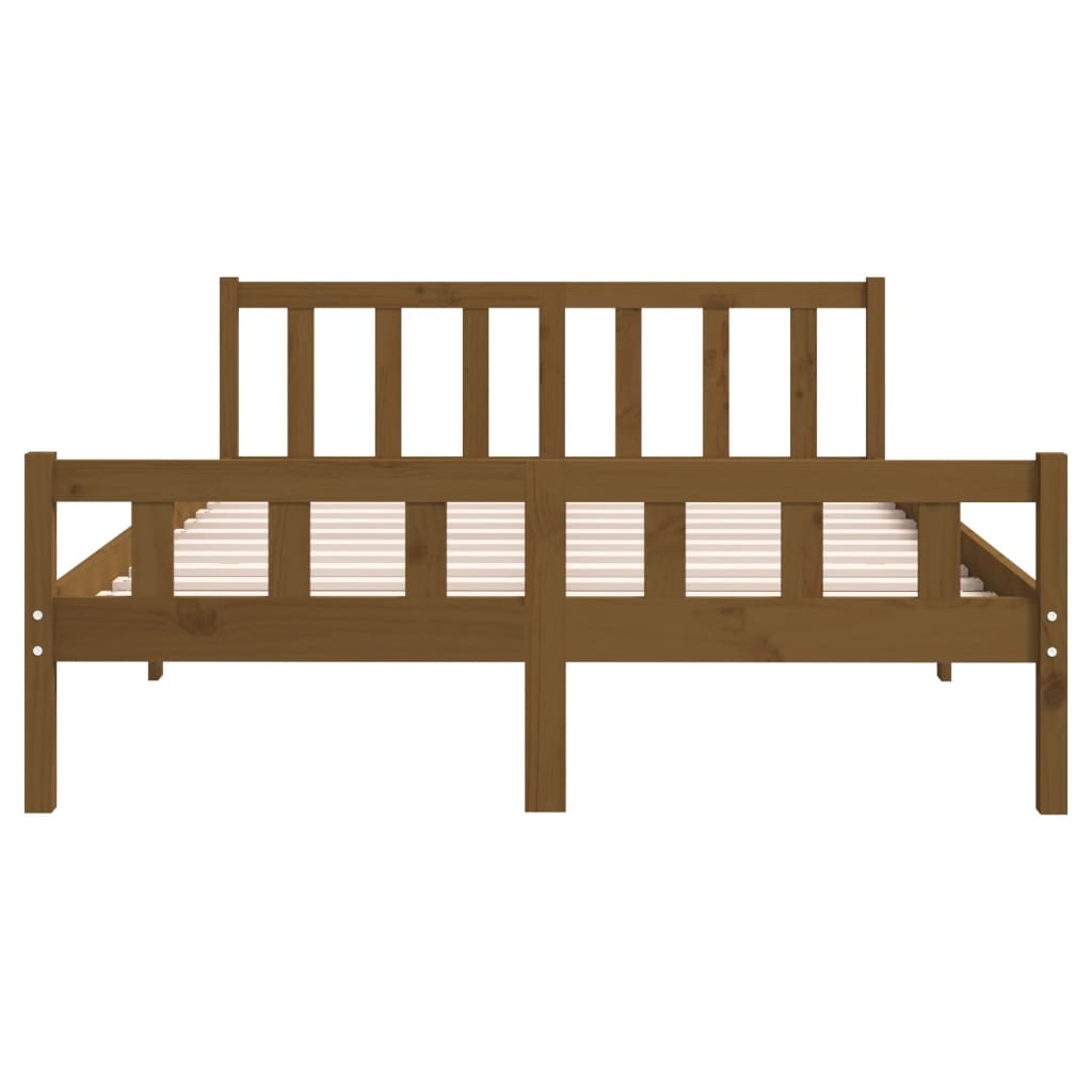 Bedframe Massief Hout King Size 150 x 200 cm Honingbruin