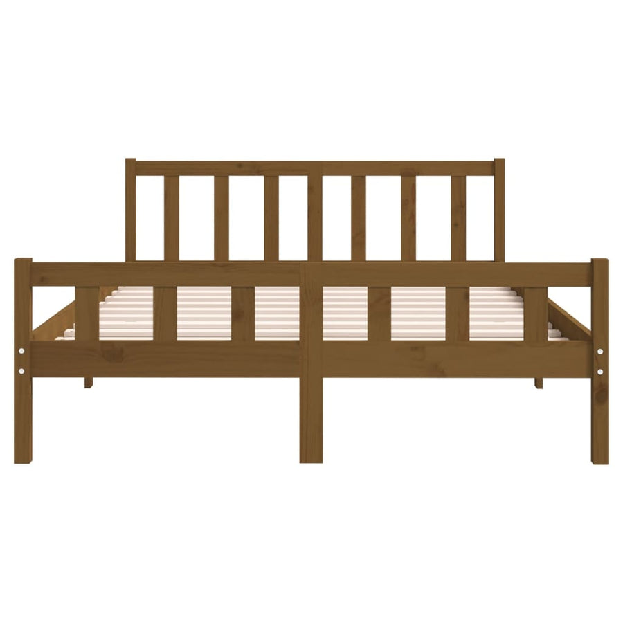 Bedframe Massief Hout King Size 150 x 200 cm Honingbruin