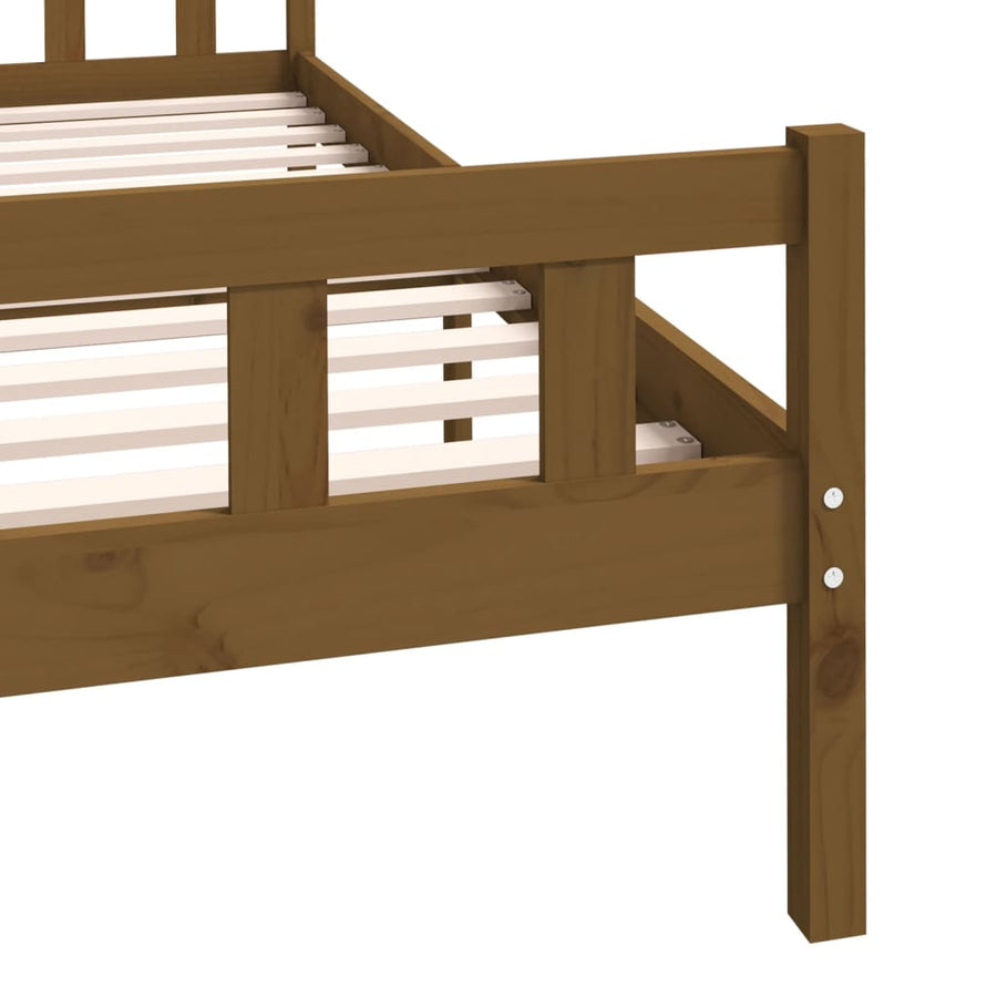Bedframe Massief Hout King Size 150 x 200 cm Honingbruin