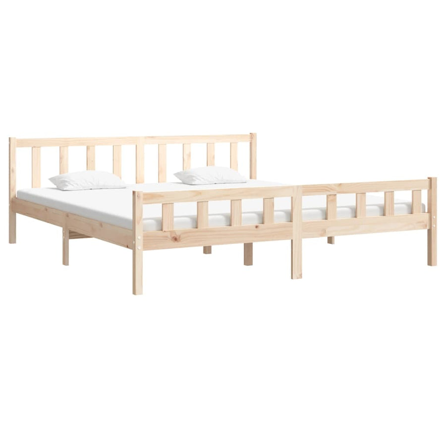 Bedframe Massief Hout 160 x 200 cm Naturel