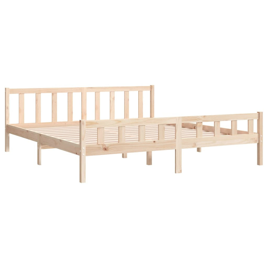Bedframe Massief Hout 160 x 200 cm Naturel