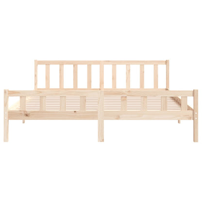 Bedframe Massief Hout 160 x 200 cm Naturel