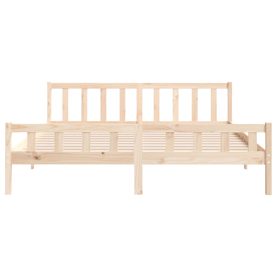 Bedframe Massief Hout 160 x 200 cm Naturel