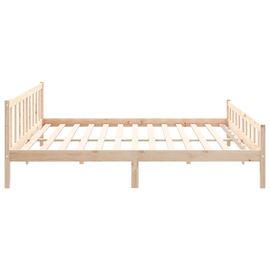 Bedframe Massief Hout 160 x 200 cm Naturel