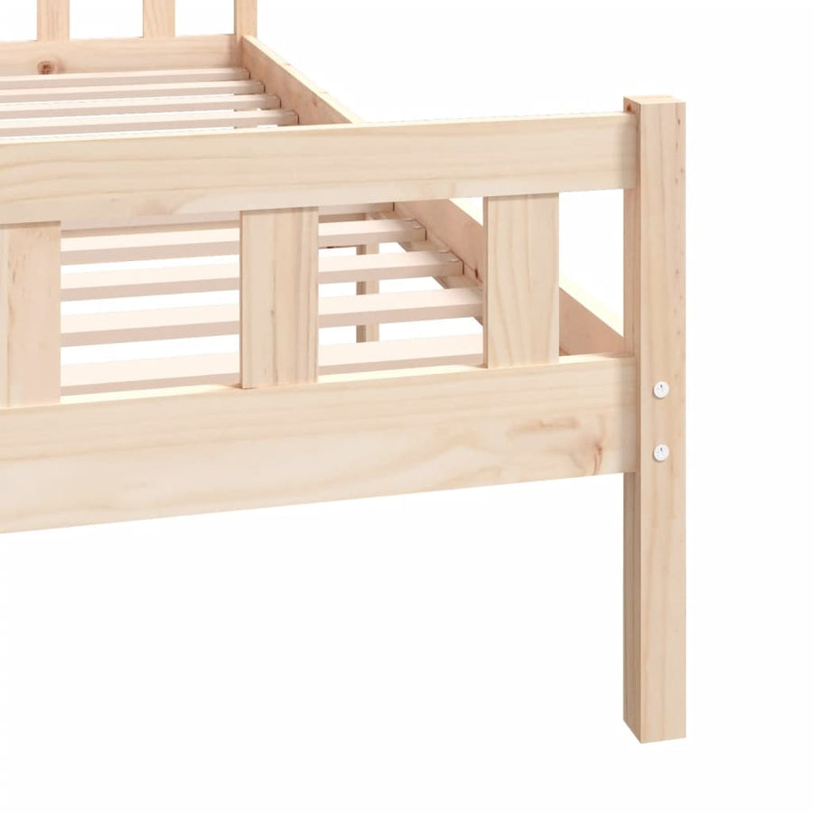 Bedframe Massief Hout 160 x 200 cm Naturel