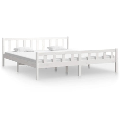 Bedframe Massief Hout 160 x 200 cm Wit