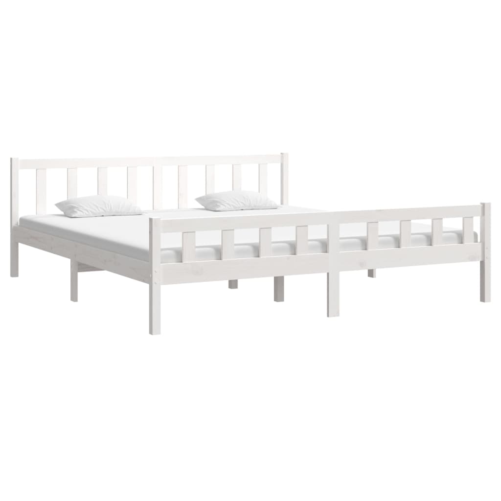 Bedframe Massief Hout 160 x 200 cm Wit