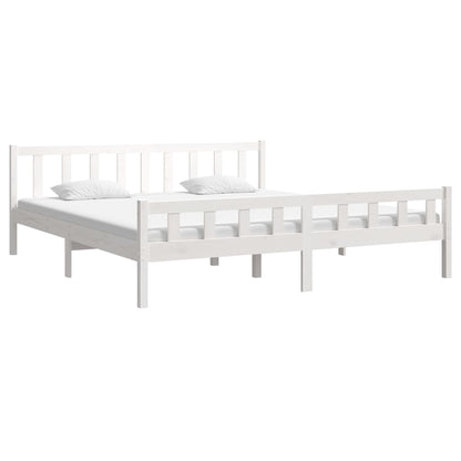 Bedframe Massief Hout 160 x 200 cm Wit