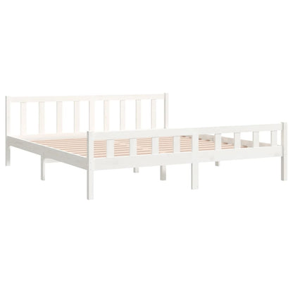 Bedframe Massief Hout 160 x 200 cm Wit