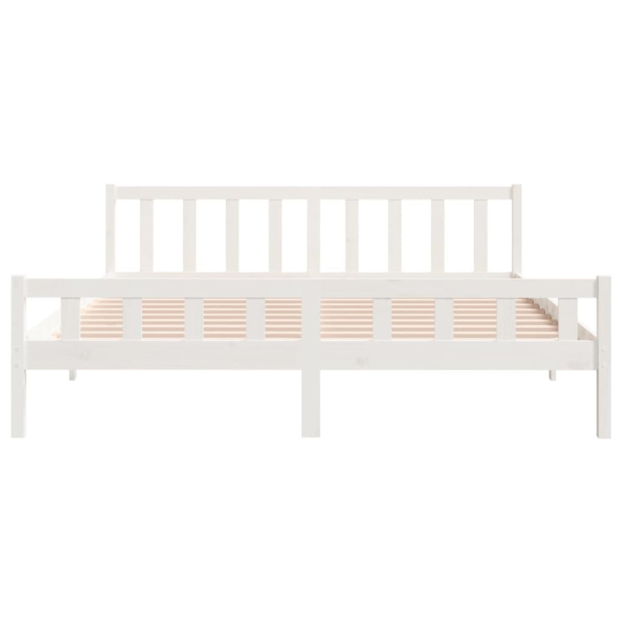 Bedframe Massief Hout 160 x 200 cm Wit