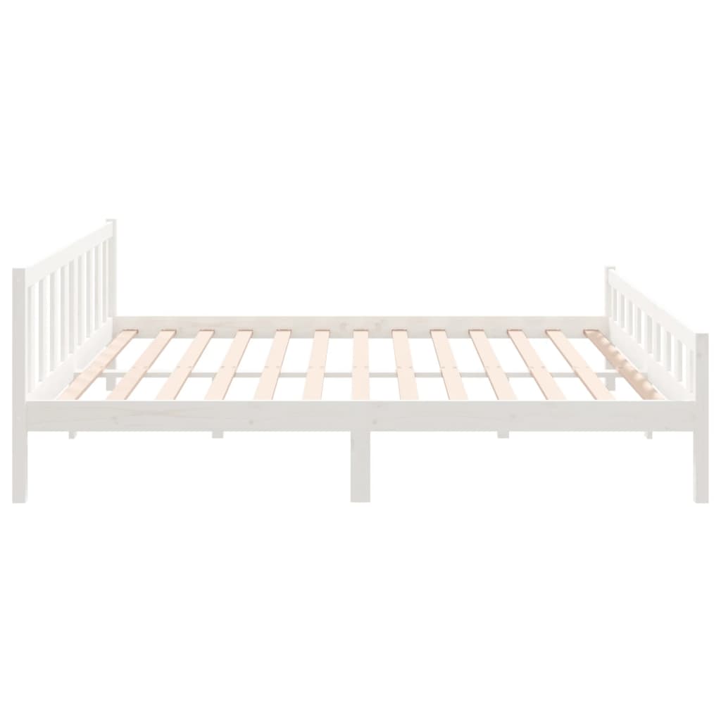 Bedframe Massief Hout 160 x 200 cm Wit