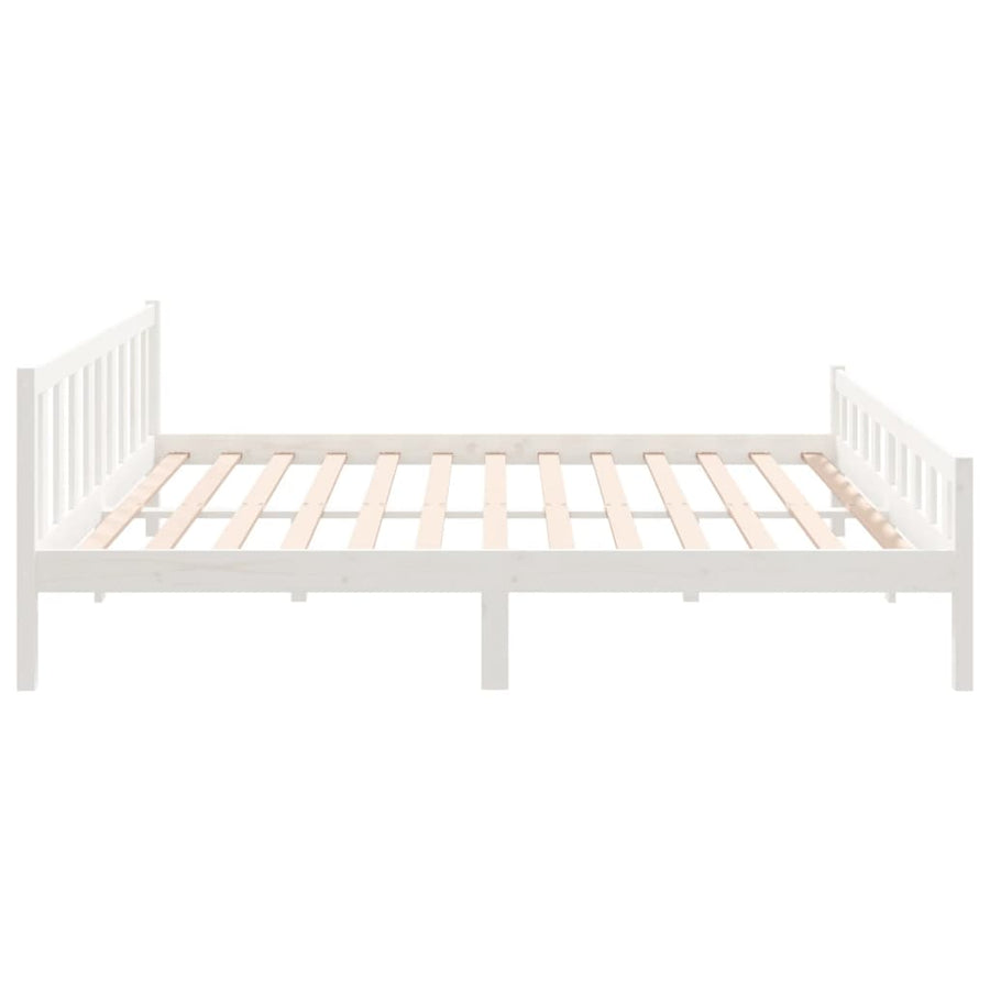 Bedframe Massief Hout 160 x 200 cm Wit
